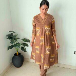 Sakhi Trendzs Cotton Kurti Set - Brown Color Collection