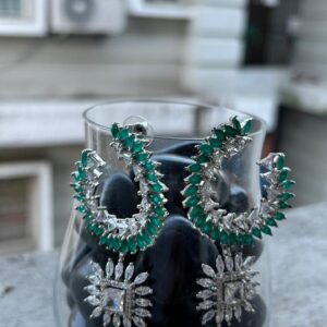 Gold Plated Earring with AD & Color Stone – Elegant Party Wear
