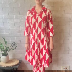 Sakhi Trendzs Vibrant Printed Cotton Suit Set - Red Color Collection