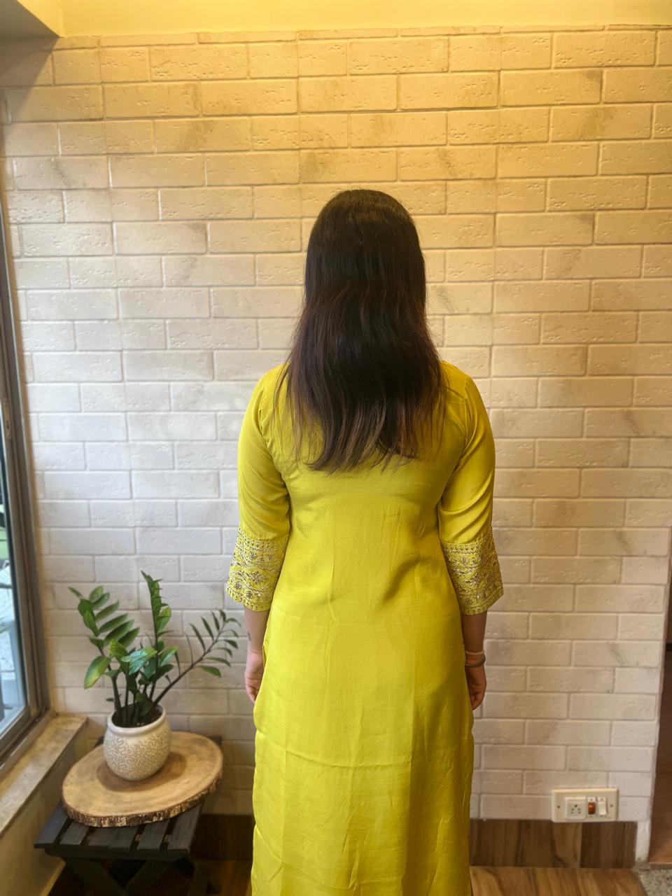 Glamorous Maslin Kurti with Sequin Embroidery - Image 3